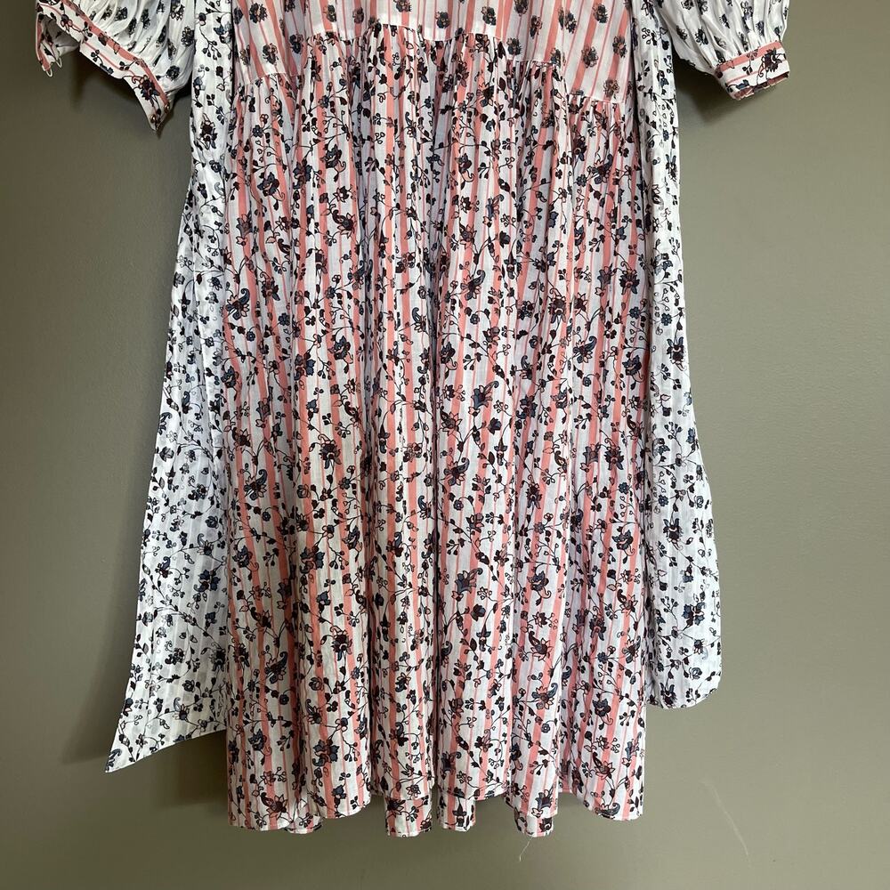 Ulla Johnson Selvi Printed Cotton Gauze Midi Dress Size 0 Pink White Floral Boho - Picture 11 of 16